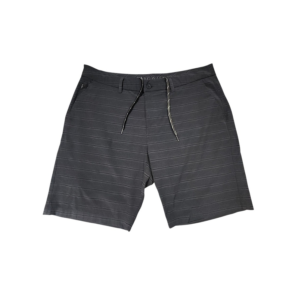 Hang Ten Hybrid Board Short 40 x11 Men 22" Gray Stripe Flat Front Swim Surf Golf